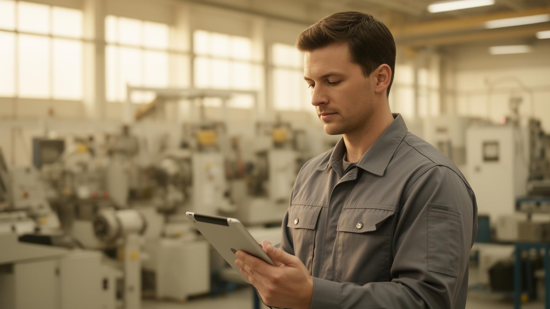 Service technician diagnosing an HVAC unit